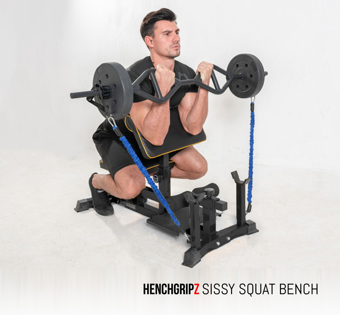 HENCHGRIPZ Sissy Squat Bench / Preacher Curl Crunch Rack BLACK [Sissy Squat  Black] - £59.99 :  - Strength Training and Fitness Products